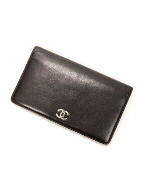 Chanel L-yen Bifold Wallet Black Soft Caviar Leather
